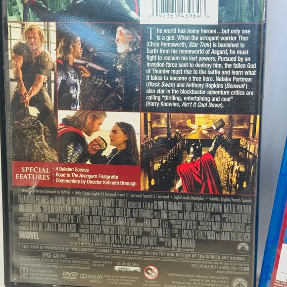 2 Piece Marvel Studios Thor Dvd's And Blue-ray - Picture 4 of 8